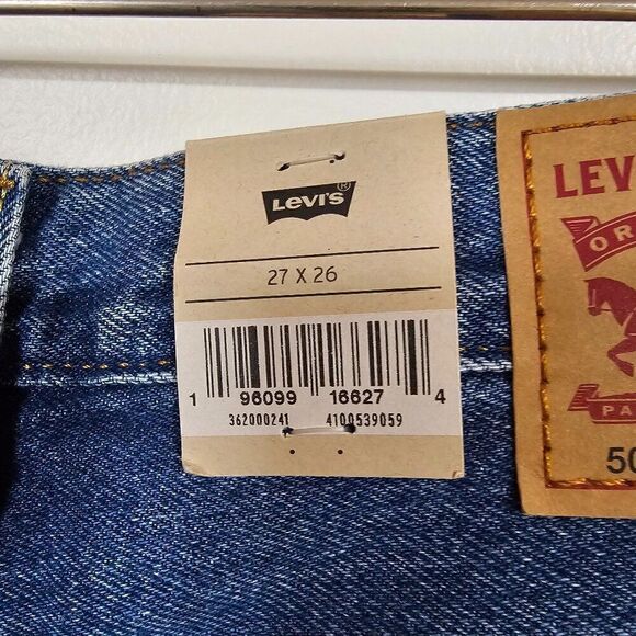 NWT LEVI'S 501 STRAIGHT RIPPED JEANS 27 X 26 WOMENS - Picture 7 of 16